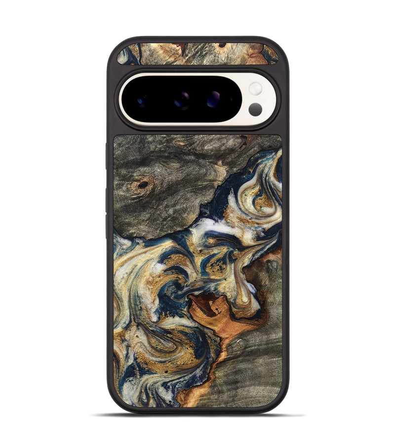 Pixel 9 Wood Phone Case - Reva (Teal & Gold, 827316)