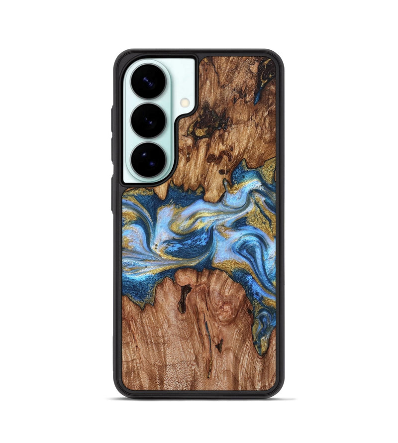 Galaxy S26 Wood Phone Case - Irving (Teal & Gold, 827317)