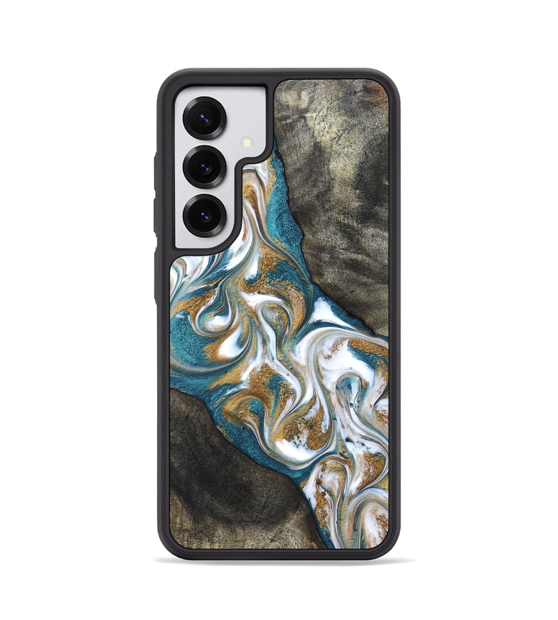 Galaxy S25 Wood Phone Case - Payten (Teal & Gold, 827318)