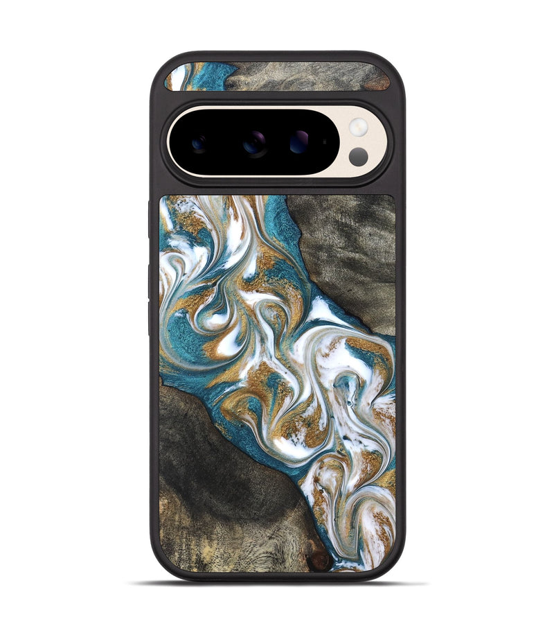 Pixel 10 Wood Phone Case - Payten (Teal & Gold, 827318)