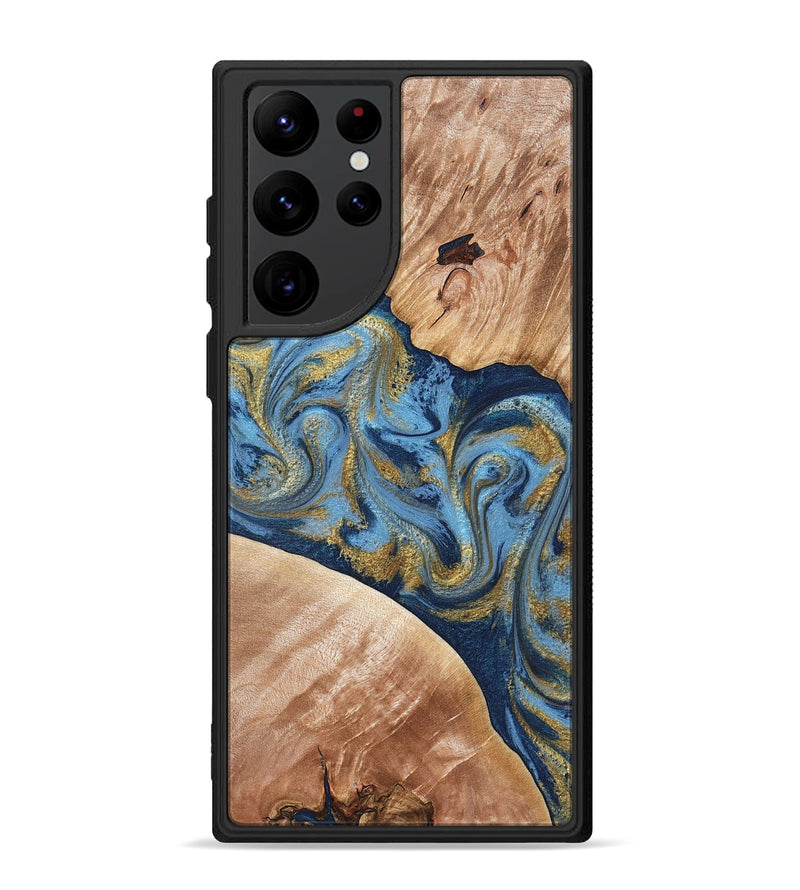 Galaxy S22 Ultra Wood Phone Case - Jakai (Teal & Gold, 827319)