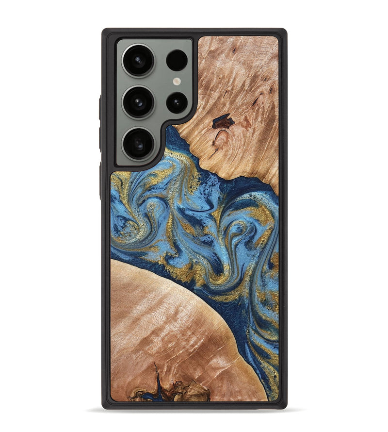 Galaxy S23 Ultra Wood Phone Case - Jakai (Teal & Gold, 827319)