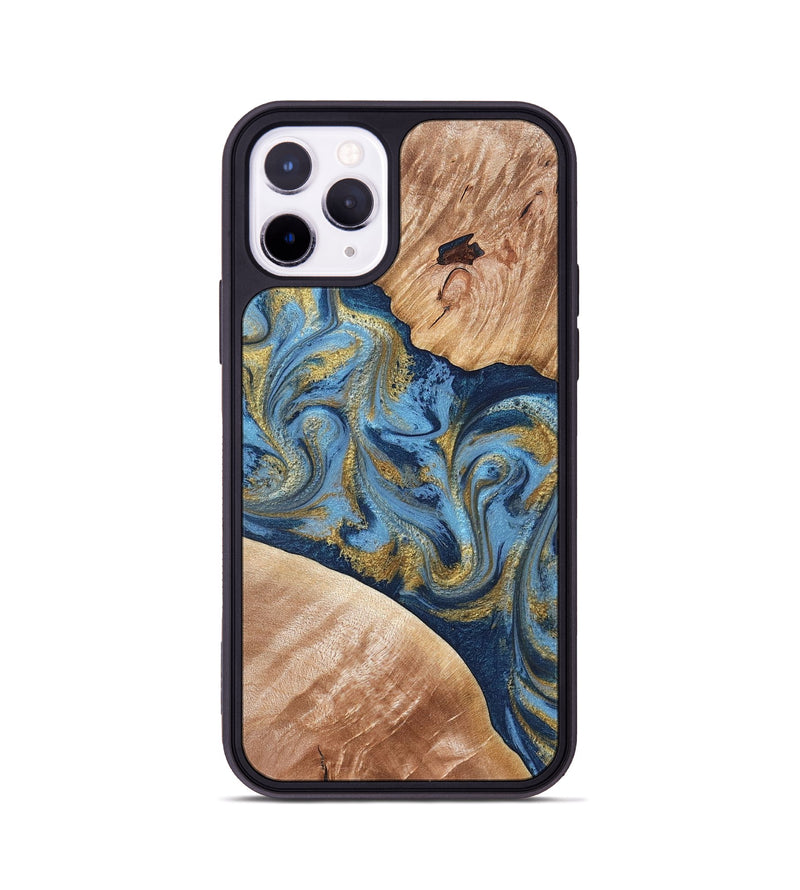 iPhone 11 Pro Wood Phone Case - Jakai (Teal & Gold, 827319)