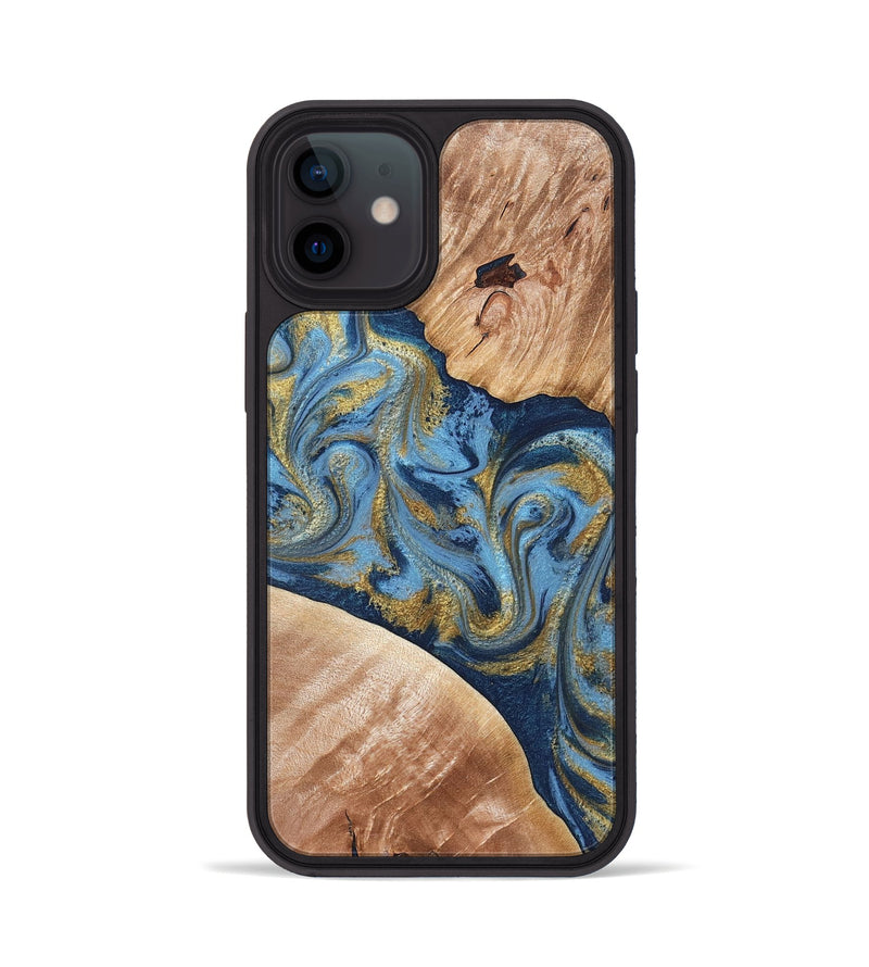 iPhone 12 Wood Phone Case - Jakai (Teal & Gold, 827319)