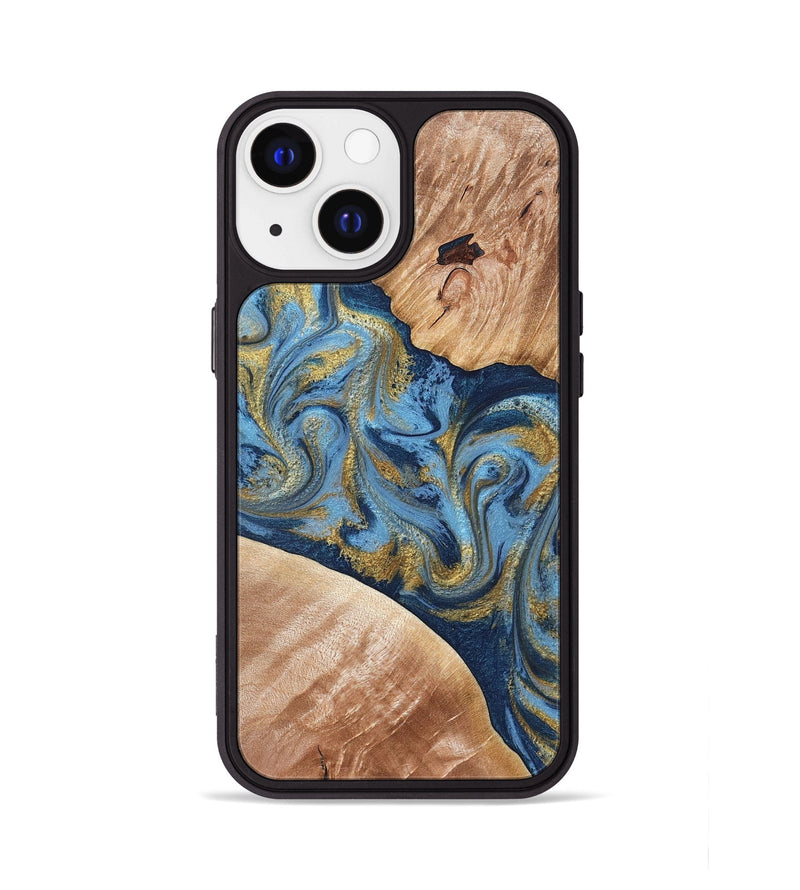 iPhone 13 Wood Phone Case - Jakai (Teal & Gold, 827319)