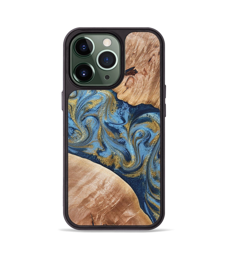 iPhone 13 Pro Wood Phone Case - Jakai (Teal & Gold, 827319)