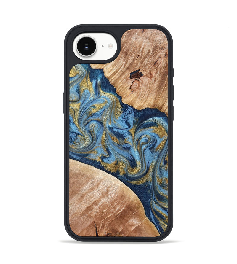 iPhone 16e Wood Phone Case - Jakai (Teal & Gold, 827319)