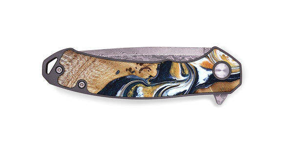 EDC Wood Pocket Knife - Adalee (Teal & Gold, 827321)