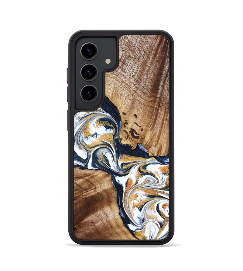 Galaxy S24 Wood Phone Case - Adalee (Teal & Gold, 827321)
