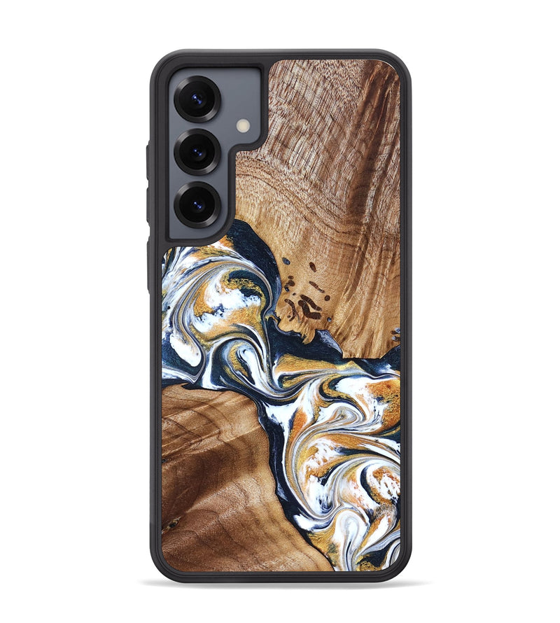 Galaxy S25 Plus Wood Phone Case - Adalee (Teal & Gold, 827321)