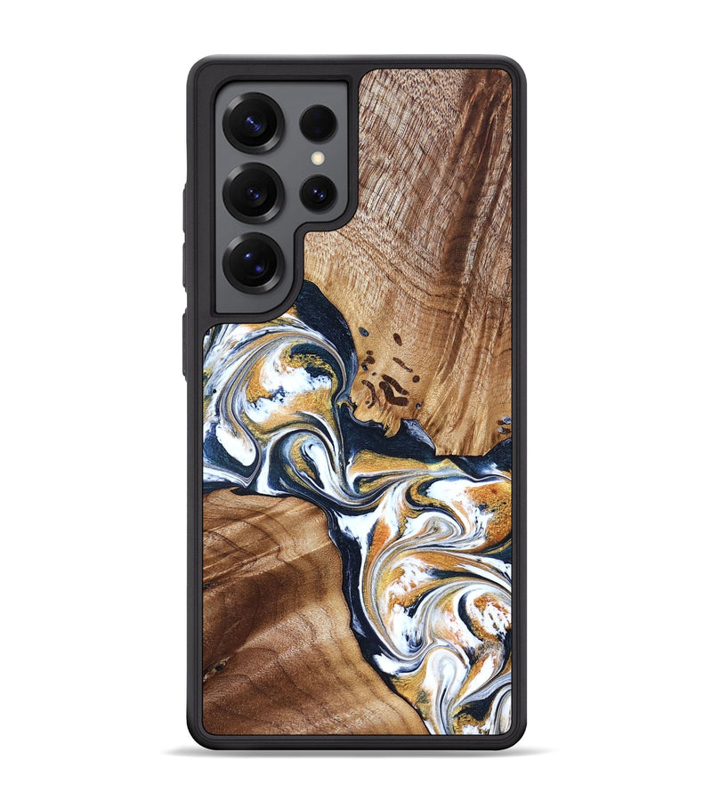 Galaxy S25 Ultra Wood Phone Case - Adalee (Teal & Gold, 827321)