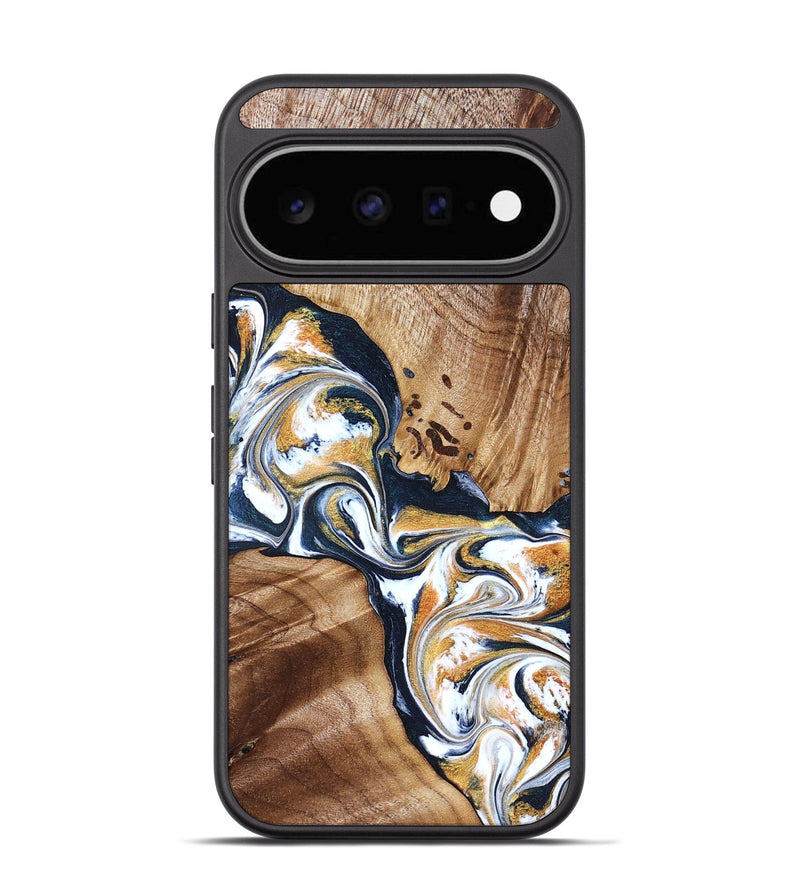 Pixel 11 Wood Phone Case - Adalee (Teal & Gold, 827321)