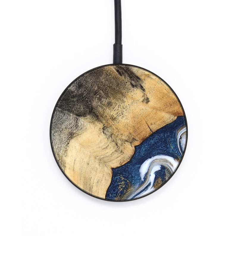 Circle Wood Wireless Charger - Bryon (Teal & Gold, 827322)