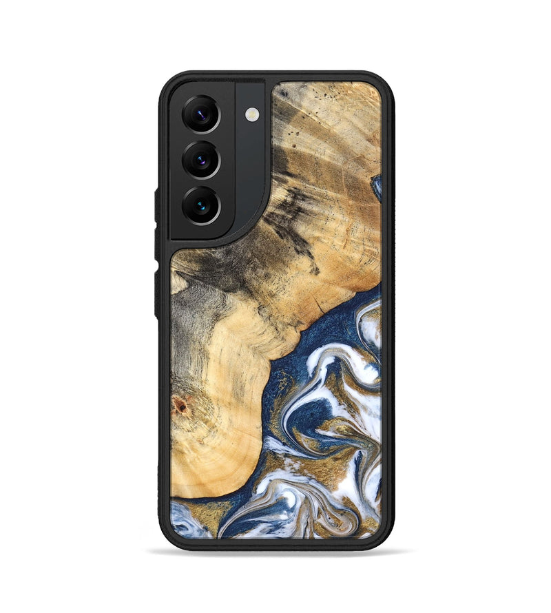 Galaxy S22 Wood Phone Case - Bryon (Teal & Gold, 827322)