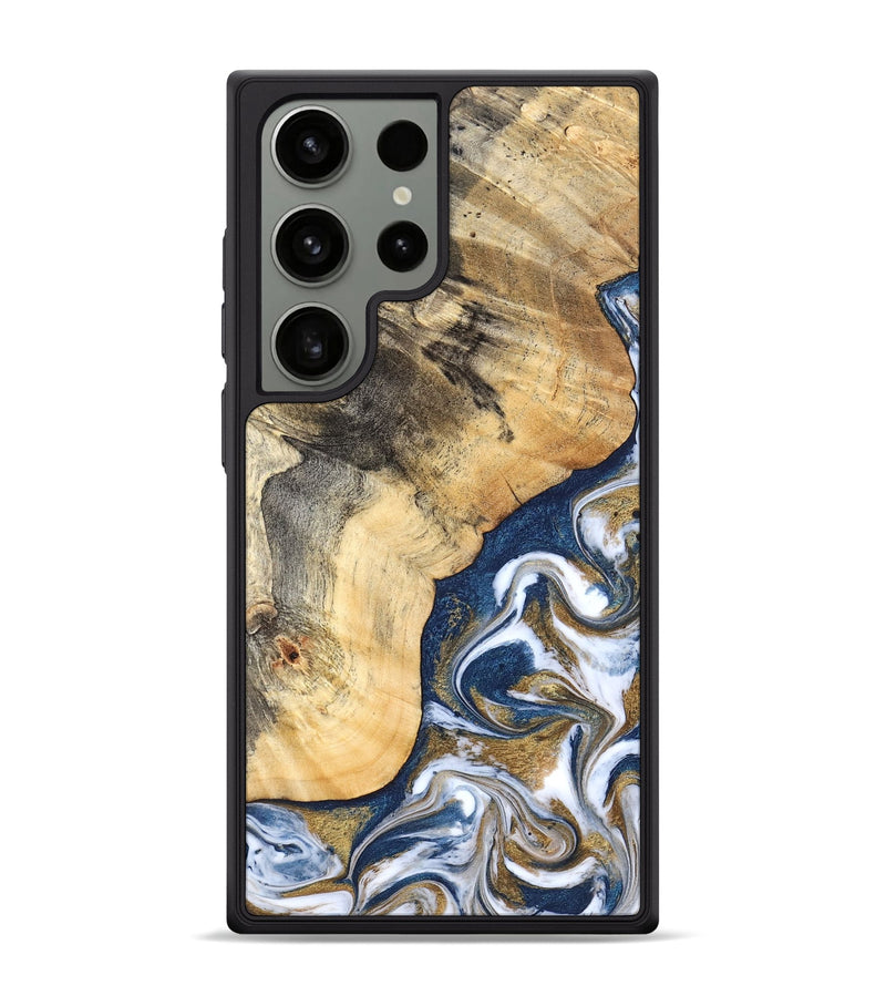 Galaxy S24 Ultra Wood Phone Case - Bryon (Teal & Gold, 827322)