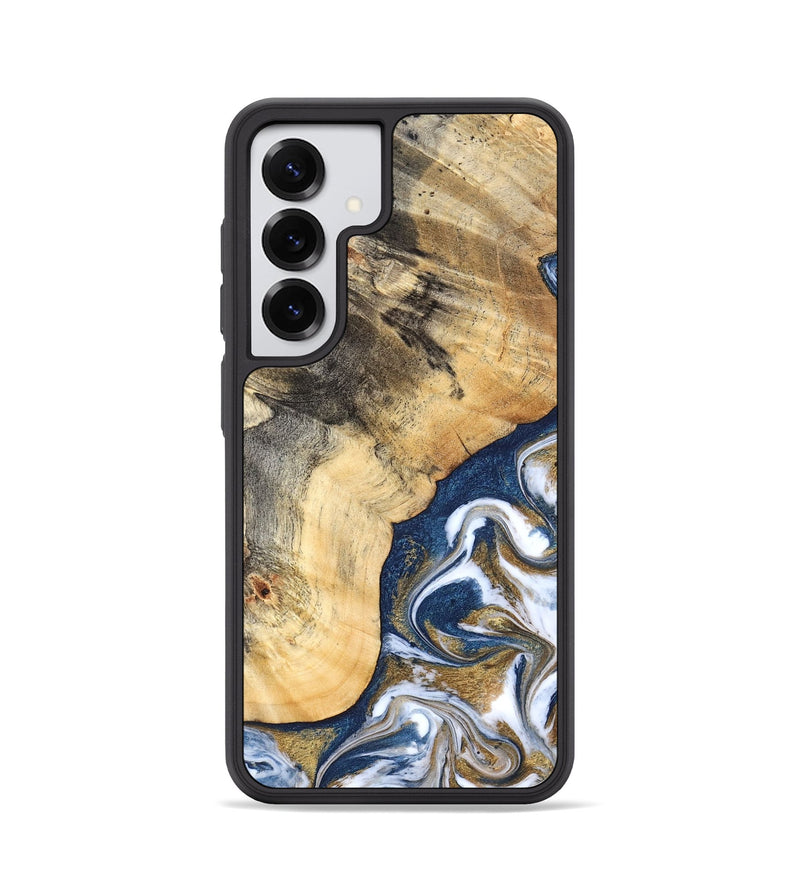 Galaxy S25 Wood Phone Case - Bryon (Teal & Gold, 827322)