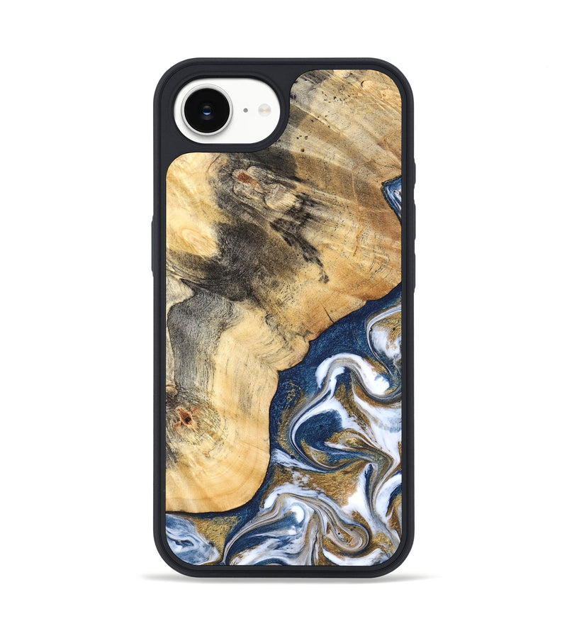 iPhone 16e Wood Phone Case - Bryon (Teal & Gold, 827322)