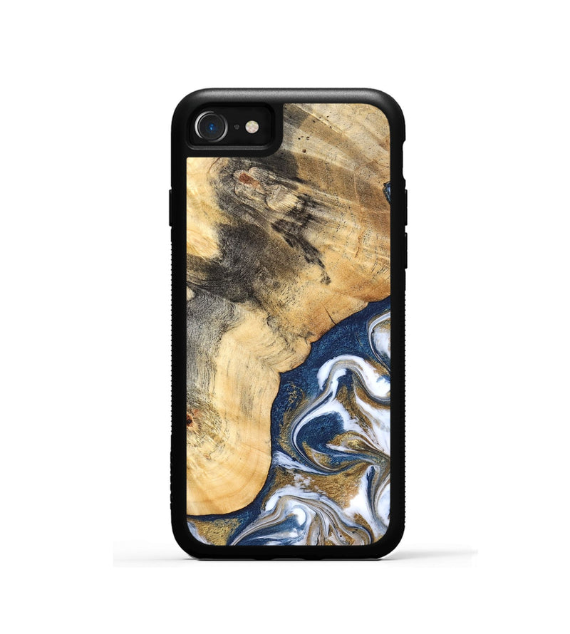 iPhone SE Wood Phone Case - Bryon (Teal & Gold, 827322)