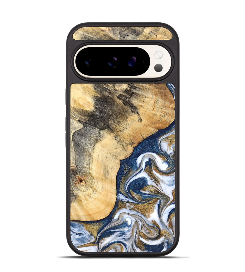 Pixel 9 Pro Wood Phone Case - Bryon (Teal & Gold, 827322)