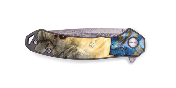 EDC Wood Pocket Knife - Kole (Teal & Gold, 827323)
