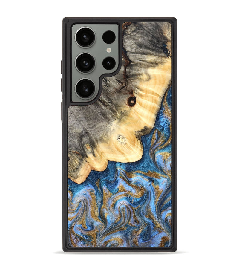 Galaxy S23 Ultra Wood Phone Case - Kole (Teal & Gold, 827323)