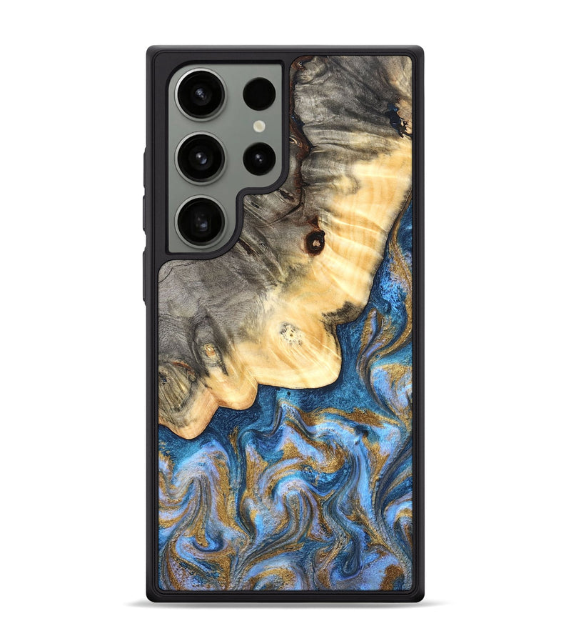 Galaxy S24 Ultra Wood Phone Case - Kole (Teal & Gold, 827323)