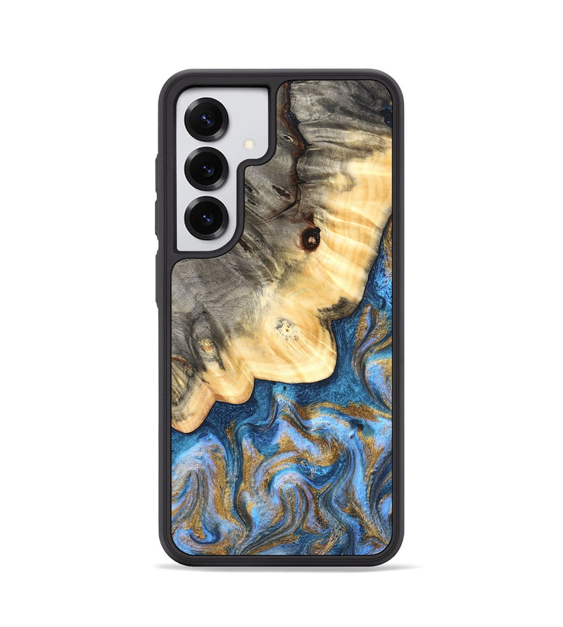 Galaxy S25 Wood Phone Case - Kole (Teal & Gold, 827323)
