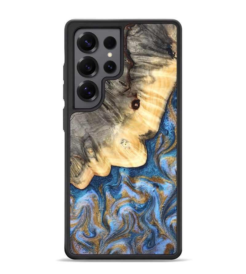 Galaxy S25 Ultra Wood Phone Case - Kole (Teal & Gold, 827323)