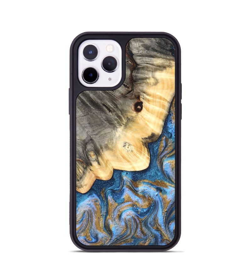iPhone 11 Pro Wood Phone Case - Kole (Teal & Gold, 827323)