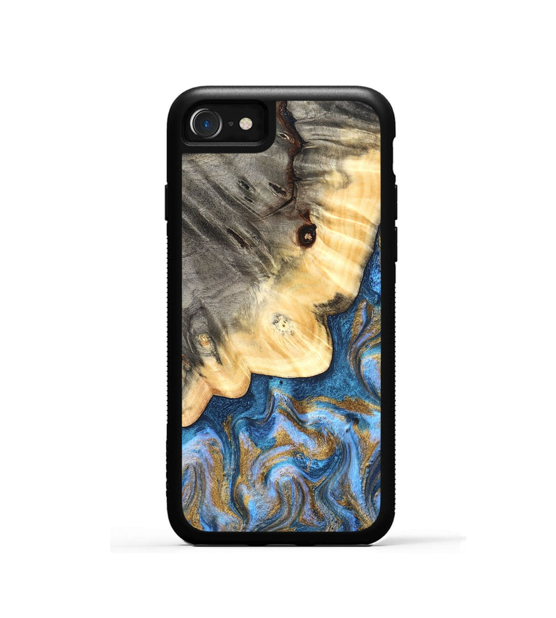 iPhone SE Wood Phone Case - Kole (Teal & Gold, 827323)