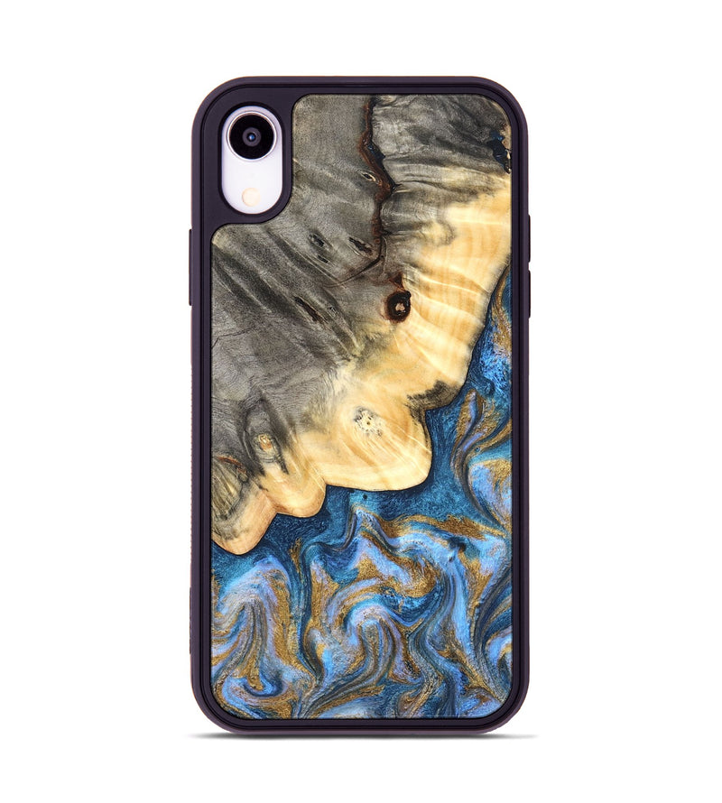 iPhone Xr Wood Phone Case - Kole (Teal & Gold, 827323)