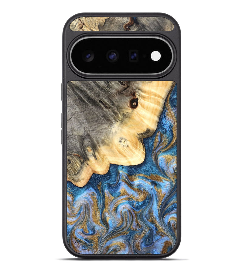 Pixel 11 Pro XL Wood Phone Case - Kole (Teal & Gold, 827323)