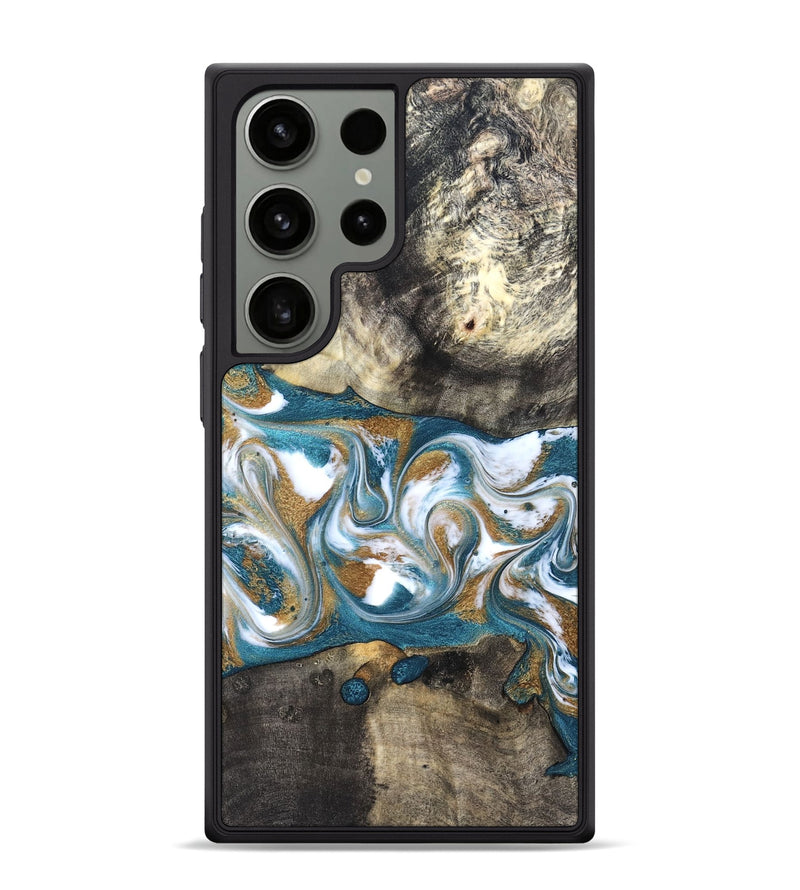 Galaxy S24 Ultra Wood Phone Case - Harlow (Teal & Gold, 827324)