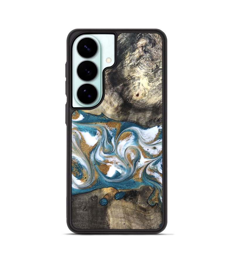 Galaxy S26 Wood Phone Case - Harlow (Teal & Gold, 827324)