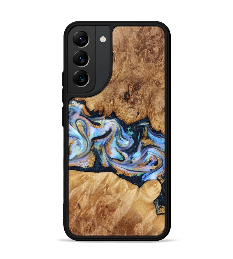 Galaxy S22 Plus Wood Phone Case - Mitzi (Teal & Gold, 827325)