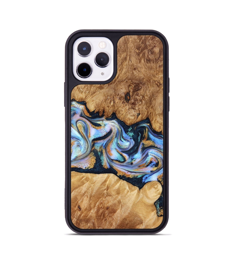 iPhone 11 Pro Wood Phone Case - Mitzi (Teal & Gold, 827325)