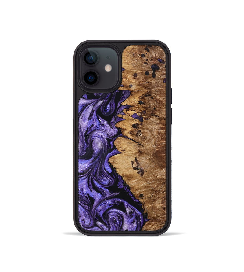 iPhone 12 mini Wood Phone Case - Dessie (Purple, 827330)