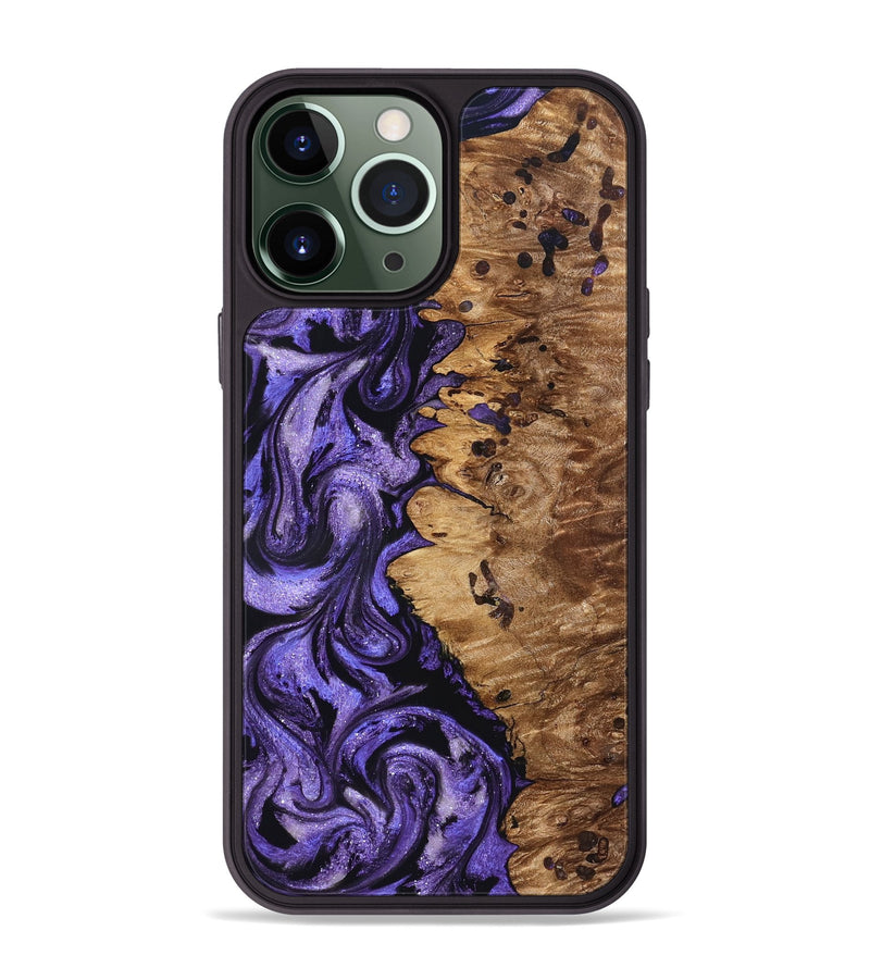 iPhone 13 Pro Max Wood Phone Case - Dessie (Purple, 827330)