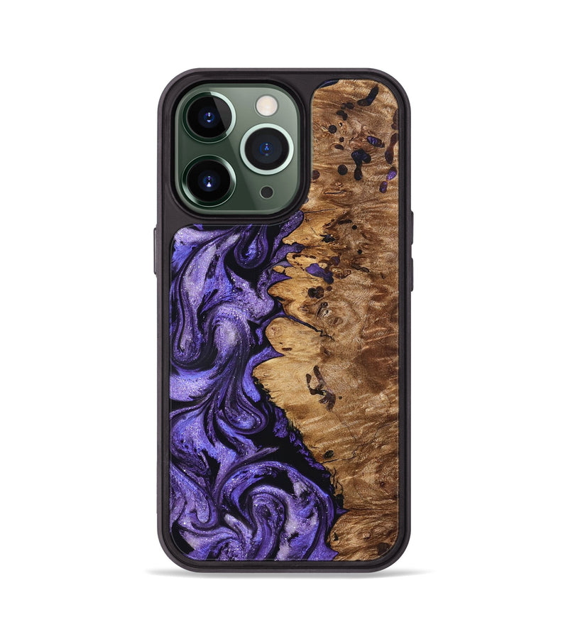 iPhone 13 Pro Wood Phone Case - Dessie (Purple, 827330)