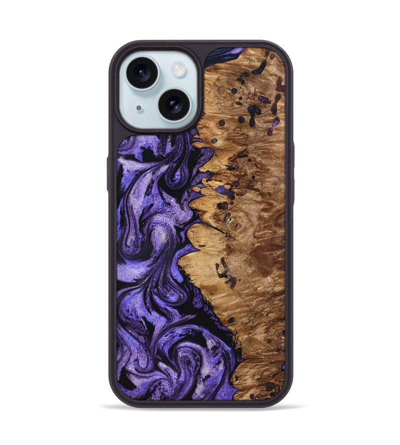 iPhone 15 Wood Phone Case - Dessie (Purple, 827330)