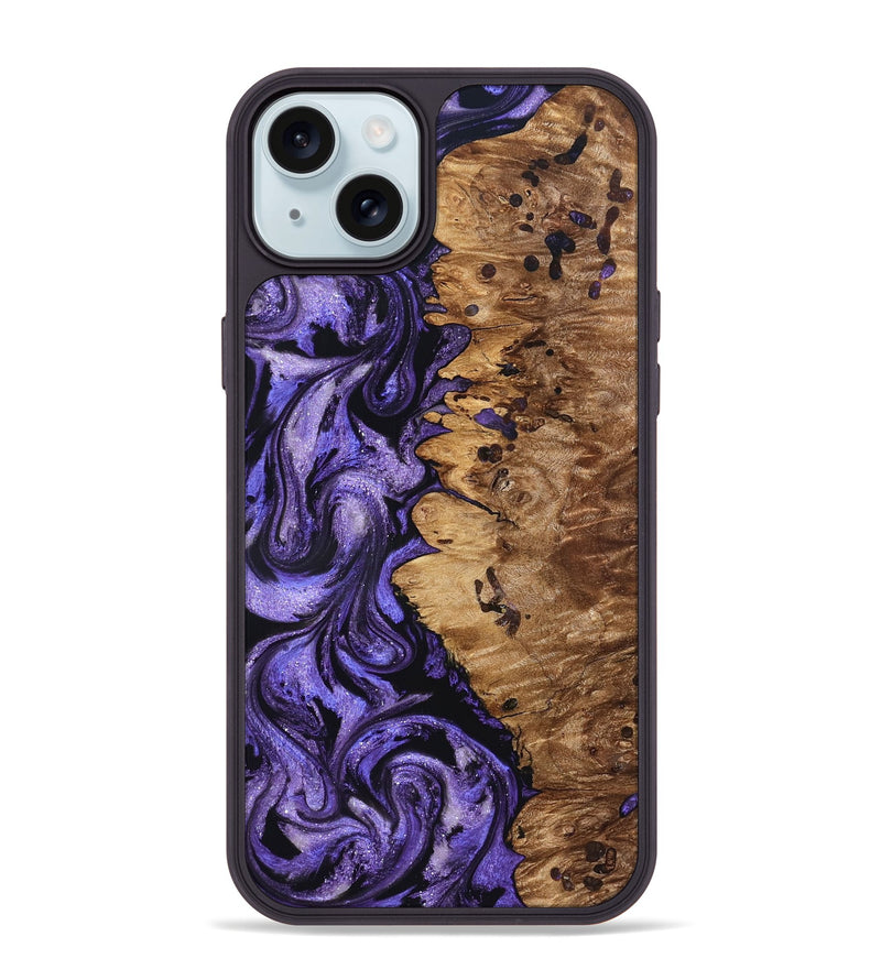iPhone 15 Plus Wood Phone Case - Dessie (Purple, 827330)