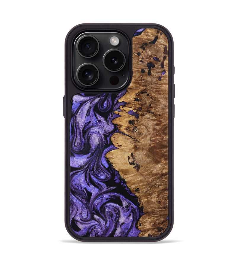 iPhone 15 Pro Wood Phone Case - Dessie (Purple, 827330)