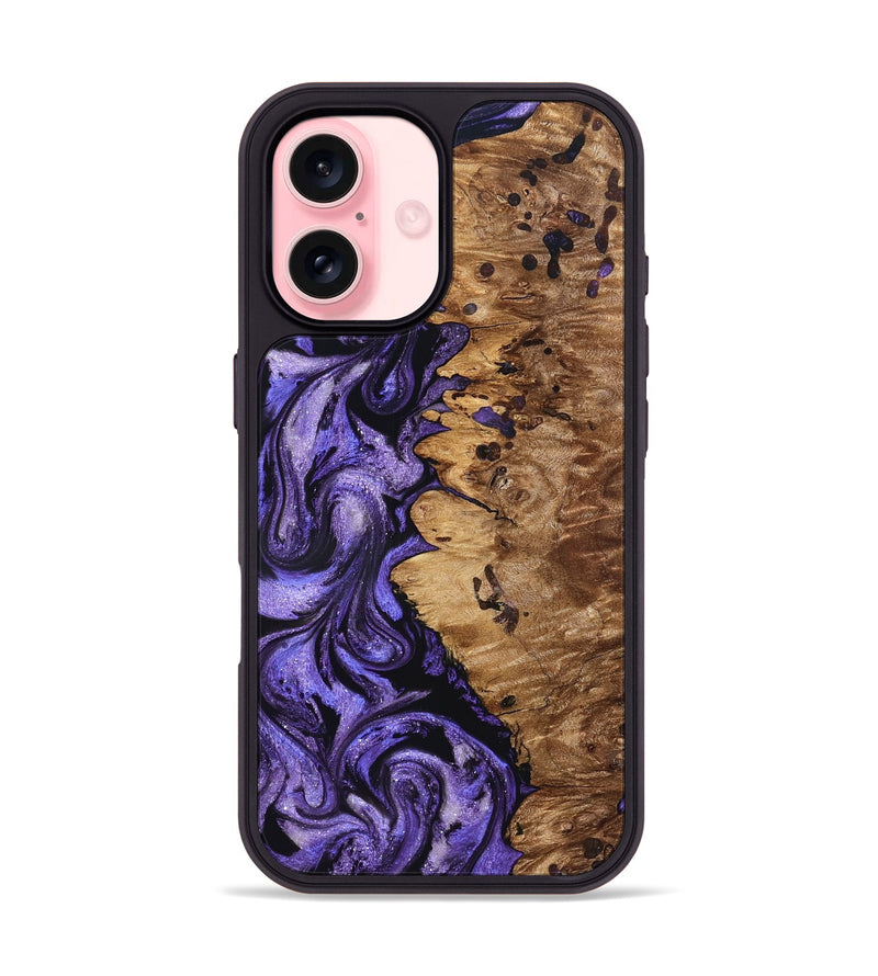 iPhone 16 Wood Phone Case - Dessie (Purple, 827330)