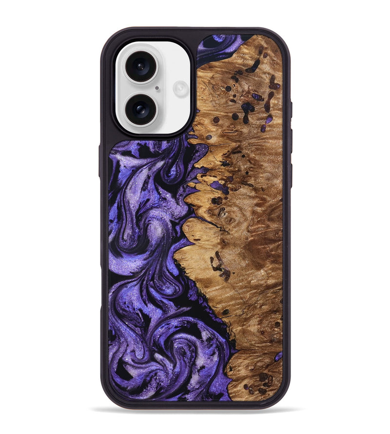iPhone 16 Plus Wood Phone Case - Dessie (Purple, 827330)