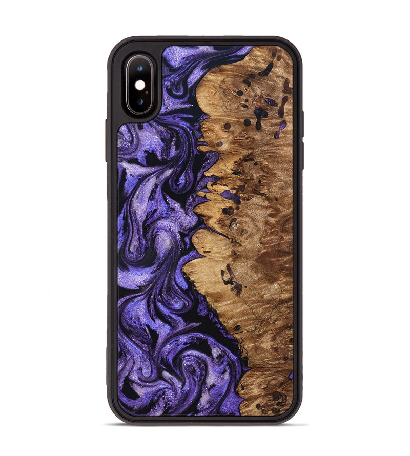 iPhone Xs Max Wood Phone Case - Dessie (Purple, 827330)