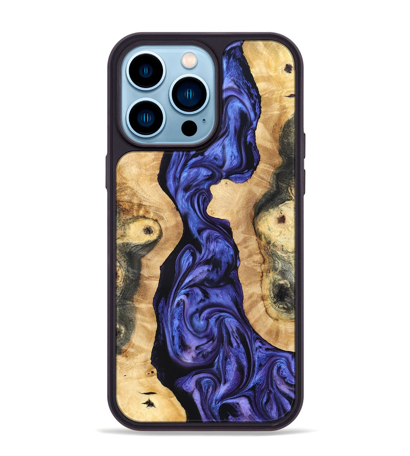 iPhone 14 Pro Max Wood Phone Case - Anton (Purple, 827331)