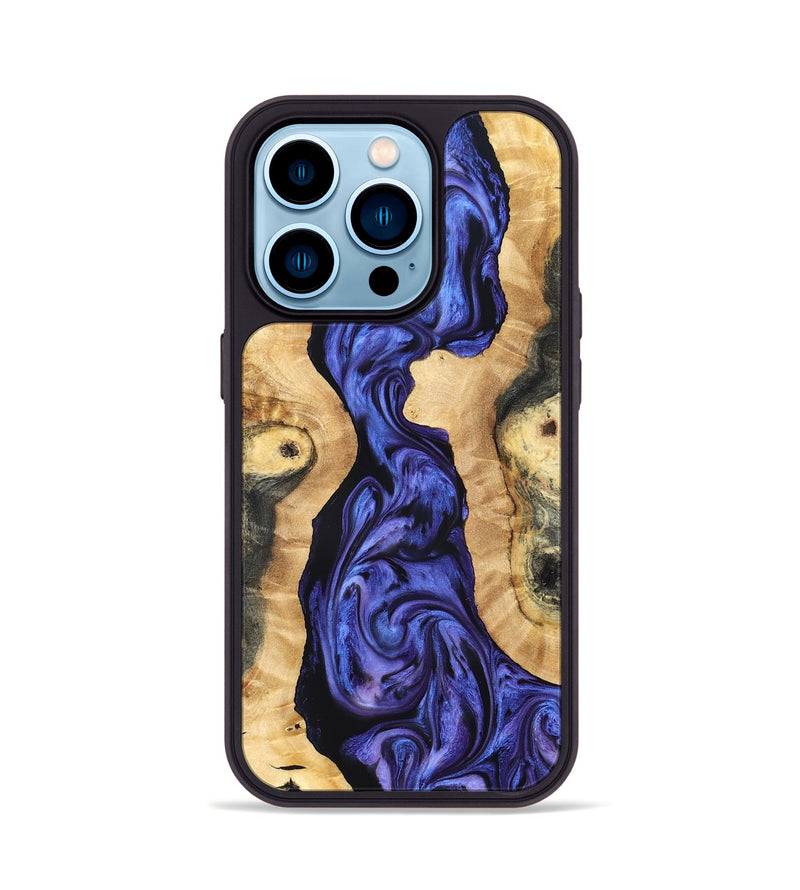 iPhone 14 Pro Wood Phone Case - Anton (Purple, 827331)