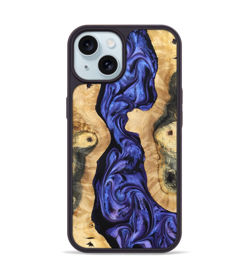 iPhone 15 Wood Phone Case - Anton (Purple, 827331)