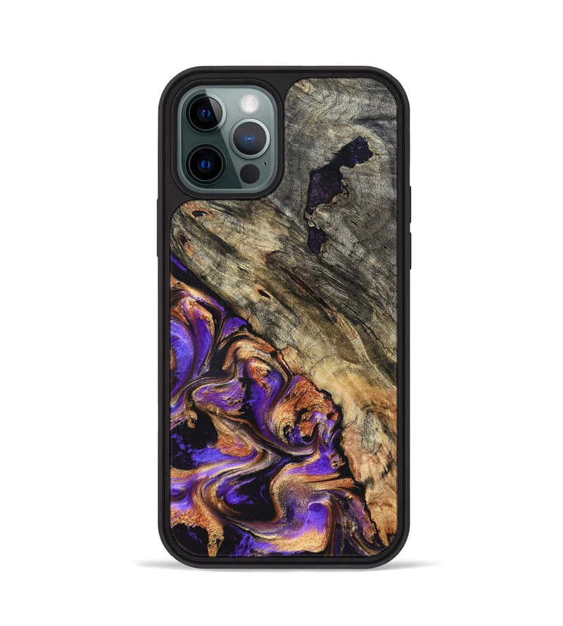 iPhone 12 Pro Wood Phone Case - Oscar (Purple, 827332)