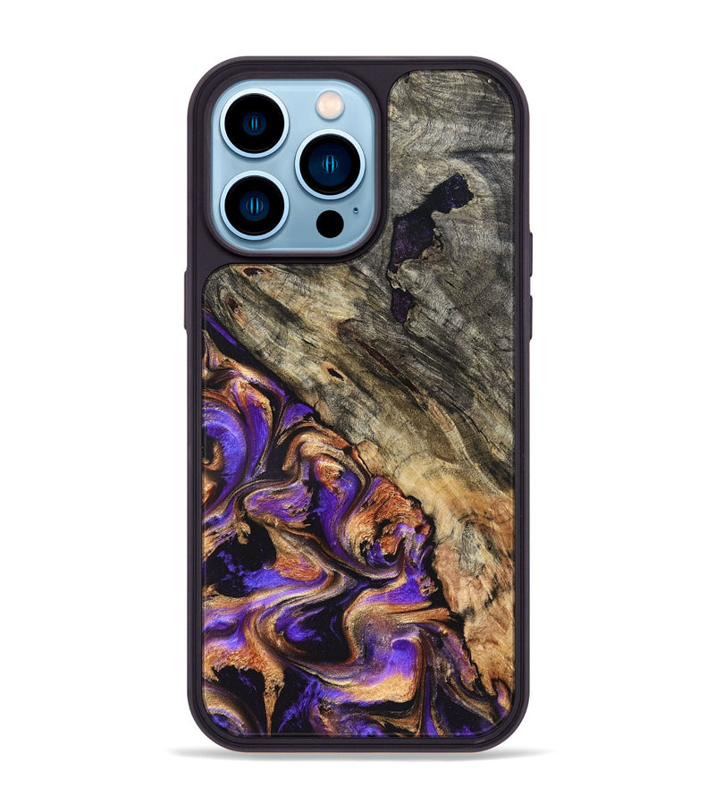 iPhone 14 Pro Max Wood Phone Case - Oscar (Purple, 827332)